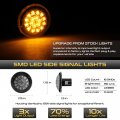 Vipmotoz Chrome Housing Full Led Front Fender Side Marker Light Turn Signal Lamp Assembly Replacement For 2003-2012 Land Rover