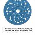 3m Hookit Blue Abrasive Discs 36176 Multi-hole 6 In 180 Grade Pack Of 50 Virtually Dust-free For Auto Sanding Body Repair