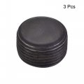 Uxcell Carbon Steel Internal Hex Thread Socket Pipe Plug M22x1 5 Male Black Cap For Garden Pneumatic Solenoid Valve 3pcs