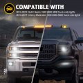 Partsam 3pcs Smoked Lens Amber Cab Marker Lights Replacement For Silverado Sierra 1500 2500 3500 2015 2016 2017 2018 2019 30