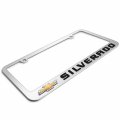 Chevrolet Silverado In 3d Mirror Chrome Metal License Plate Frame