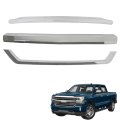 Front Bumper Grille Upper Silvery Molding Straight Trim 3pcs Replacement For Silverado 1500 2016-2018 