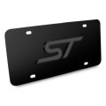 Ford Focus St 3d Dark Gray Logo On Black Stainless Steel License Plate Official Licensed