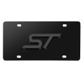 Ford Focus St 3d Dark Gray Logo On Black Stainless Steel License Plate Official Licensed