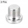 Uxcell Countersunk Plug Internal Hex Head Socket With Flange G1 4 Male Stainless Steel Pipe Fitting Thread 2pcs