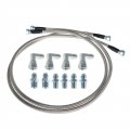 Stainless Steel Braided 52inch Long Transmission Cooler Hoses Lines Kit Replacement For Th350 700r4 Th400 