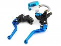 1 Pair Motor Motorcycle Cnc Billet Aluminum Extendable Folding Foldable Master Cylinder Front Brake Oil Fluid Reservoir Levers