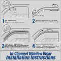 4pcs Tape-on Window Visors Deflector Rain Guard Compatible With Toyota Tacoma Double Extended Cab 2016-2023 Acrylic