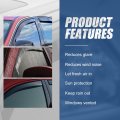 4pcs Tape-on Window Visors Deflector Rain Guard Compatible With Toyota Tacoma Double Extended Cab 2016-2023 Acrylic