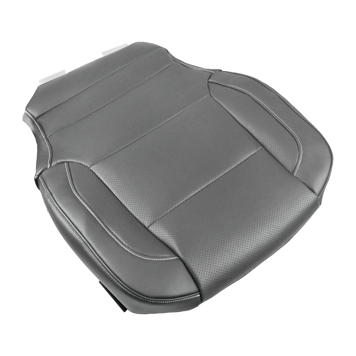 2pcs Gray Perforated Driver And Passenger Bottom Seat Covers