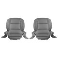 2pcs Gray Perforated Driver And Passenger Bottom Seat Covers 