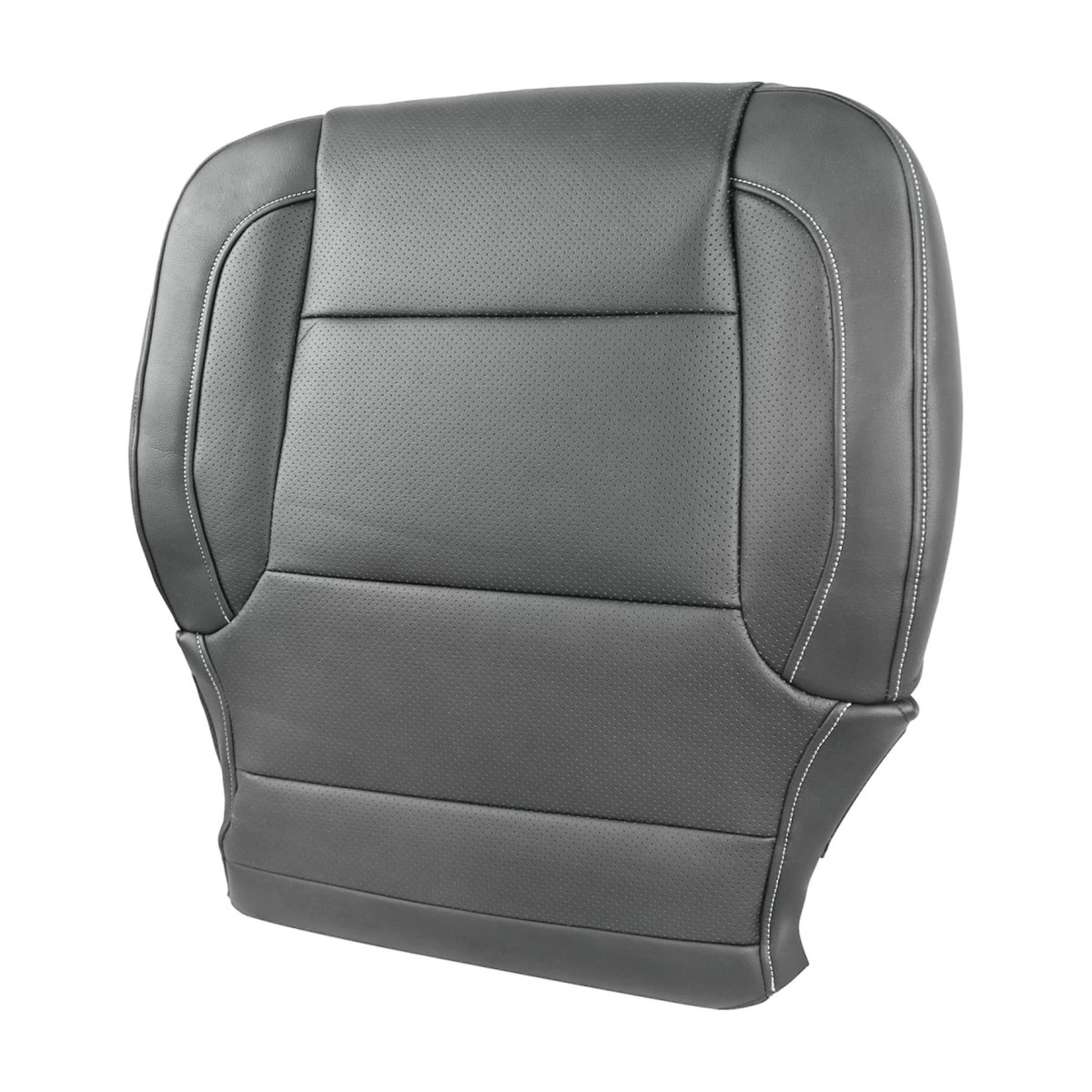 2pcs Gray Perforated Driver And Passenger Bottom Seat Covers