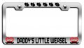 Daddya S Little Weasel Dad Chrome Metal License Plate Frame Tag Holder A10 