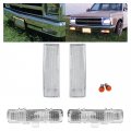 Hecasa Corner Signal Lights For 1983-1994 Chevy Blazer 1982-1993 Chevrolet S10 Clear Front Bumper 4pcs 