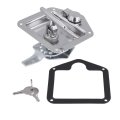2 Pcs Stainless Steel Folding T Shape Handle Lock Tool Box Keys Latch Door Gasket Truck For Trailer