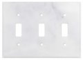 Italian Carrara White Marble Switch Plate Cover Honed 3 Toggle 