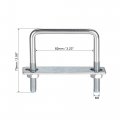 Uxcell Square U-bolts 3-1 4 82mm Inner Width Carbon Steel M8 With Nuts Frame Plate Round Washers
