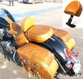 Httmt Isbb002- Quick Release Driver Backrest Studded Brown Compatible With 2014-up Indian Chief Chieftan