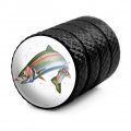 Rainbow Trout Fishing 6 Valve Stem Caps For Tire Rim Wheel Aluminum Black