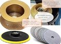 1 2 Full Bullnose Diamond Masonry Stone Concrete Profiling Wheel Router Bit 4 Flexible Polishing Pad Granite Marble Natural 