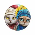 Veteran Pins Ukraine And Poland Cat Character Friendship Keychain Stainless Steel With Ring 