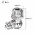 Uxcell Nickel-plated Iron 90 Degree Grease Fitting M10 X 1mm Thread Hydraulic Accessories 10pcs