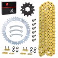 Heavy Duty O-ring Drive Chain And Sprockets Kit For Yamaha Warrior 350 Yfm350x 1989-2004 Gold