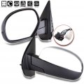 Ocpty Black Left Side Mirror Fit For 2007-2013 Chevy Silverado 1500 Metallic Finish Glass Power Folding Heated Turn Signal