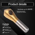 Katur 4pcs High Speed Steel Single-end Countersink Deburring Drill Bit Set For Metal 90 Degree Point Angle 6 8 10 12mm Round