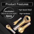 Katur 4pcs High Speed Steel Single-end Countersink Deburring Drill Bit Set For Metal 90 Degree Point Angle 6 8 10 12mm Round