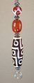 Carnelian Russet Red Brown African Tribal Ceramic Glass Stone Giraffe Animal Pattern Agate Ceiling Fan Pull Chain 