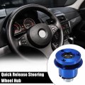 X Autohaux Aluminum Alloy Steering Wheel Quick Release Disconnect 3 Holes Hub 0 26 Bore Blue