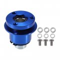X Autohaux Aluminum Alloy Steering Wheel Quick Release Disconnect 3 Holes Hub 0 26 Bore Blue