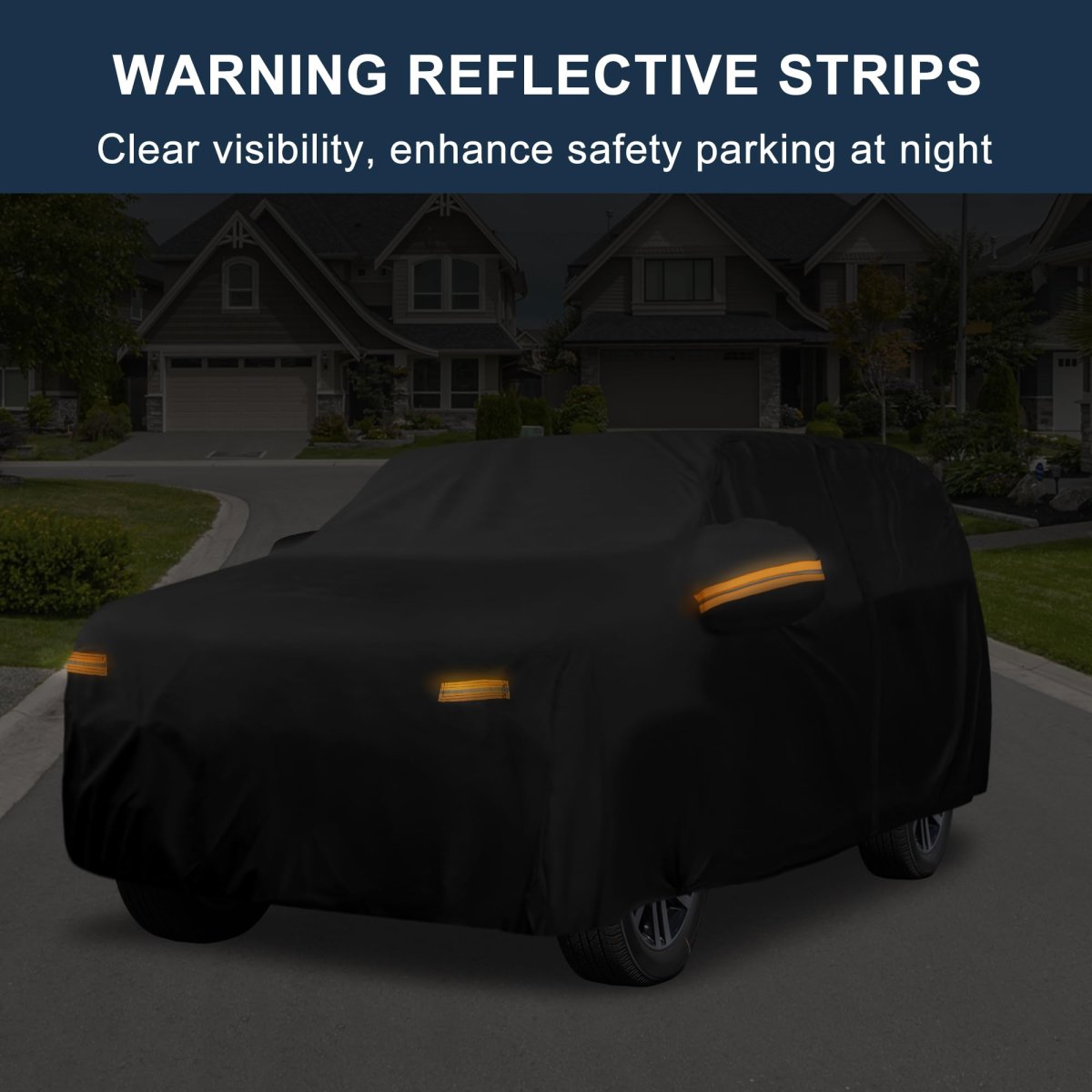 Waterproof Outdoor Car Cover For Lexus Tx 210d Pu Oxford Fabric Sun Rain Snow Hail Protection Black With Reflective Warning