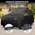 Waterproof Outdoor Car Cover For Lexus Tx 210d Pu Oxford Fabric Sun Rain Snow Hail Protection Black With Reflective Warning
