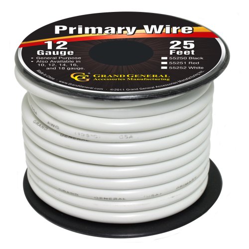 White 12 Gauge Primary Wire 25 Ft Spool Pvc Outer Jacket For Trucks Rvs And Boats Model 55252