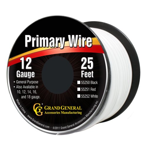 White 12 Gauge Primary Wire 25 Ft Spool Pvc Outer Jacket For Trucks Rvs And Boats Model 55252