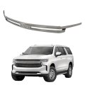 Front Bumper Grille Trim Chrome Black Replacement For 2021 2022 Suburban Tahoe Ls Lt Rst Upper Straight Plastic 