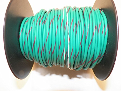 Green Red Striped 18 Ga Awg Gxl Wire 100 Spool For Automotive Truck Motorcycle Rv General Purpose Copper 94 O D Abrasion