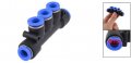 Uxcell 8mm 5 Way Splitter Push In Connector Pneumatic Fittings Black