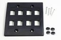 Riteav Keystone Wall Plate Double Gang 8-port Black 1 Piece Flush 