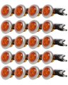 20 Pack 3 4 In Round Mini Led Side Marker Lights Amber Waterproof Clearance Cab Running For Trailer Truck And Universal Vehicle 