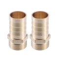 2 Pcs 19mm Outer Diameter Barbed To 1 Bsp Hose Barb Tail Male Thread Adapter Brass Socket Compression Fittings 