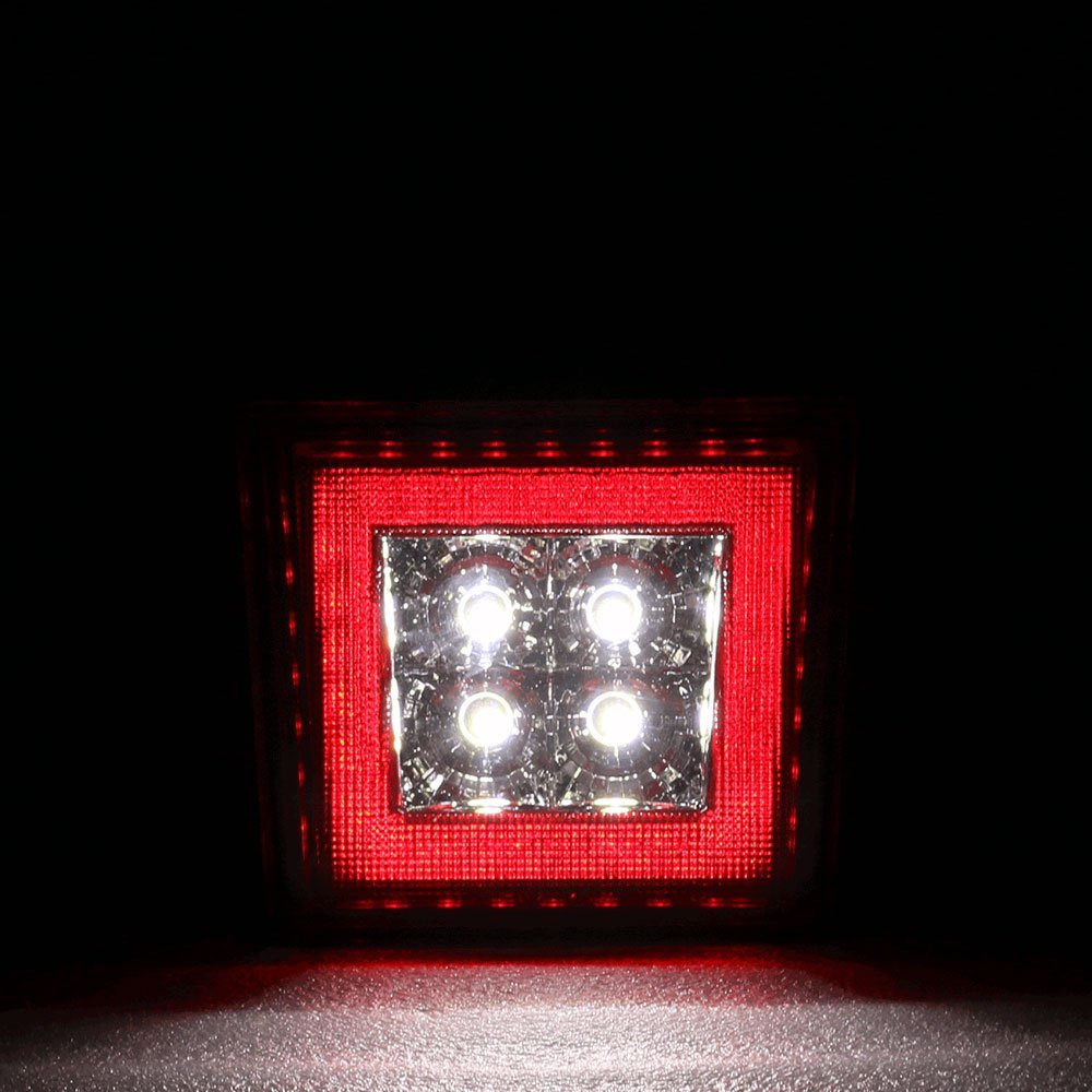 Universal Fitment Square Clear Led Third Brake Light Rear Tail Stop Safety Lamp For Car Lb3-u2-cl-led Waterproof High Mount