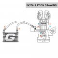 G-plus Universal 25 Row An-10an Engine Transmission Oil Cooler Filter Adapter Kit Aluminum Black