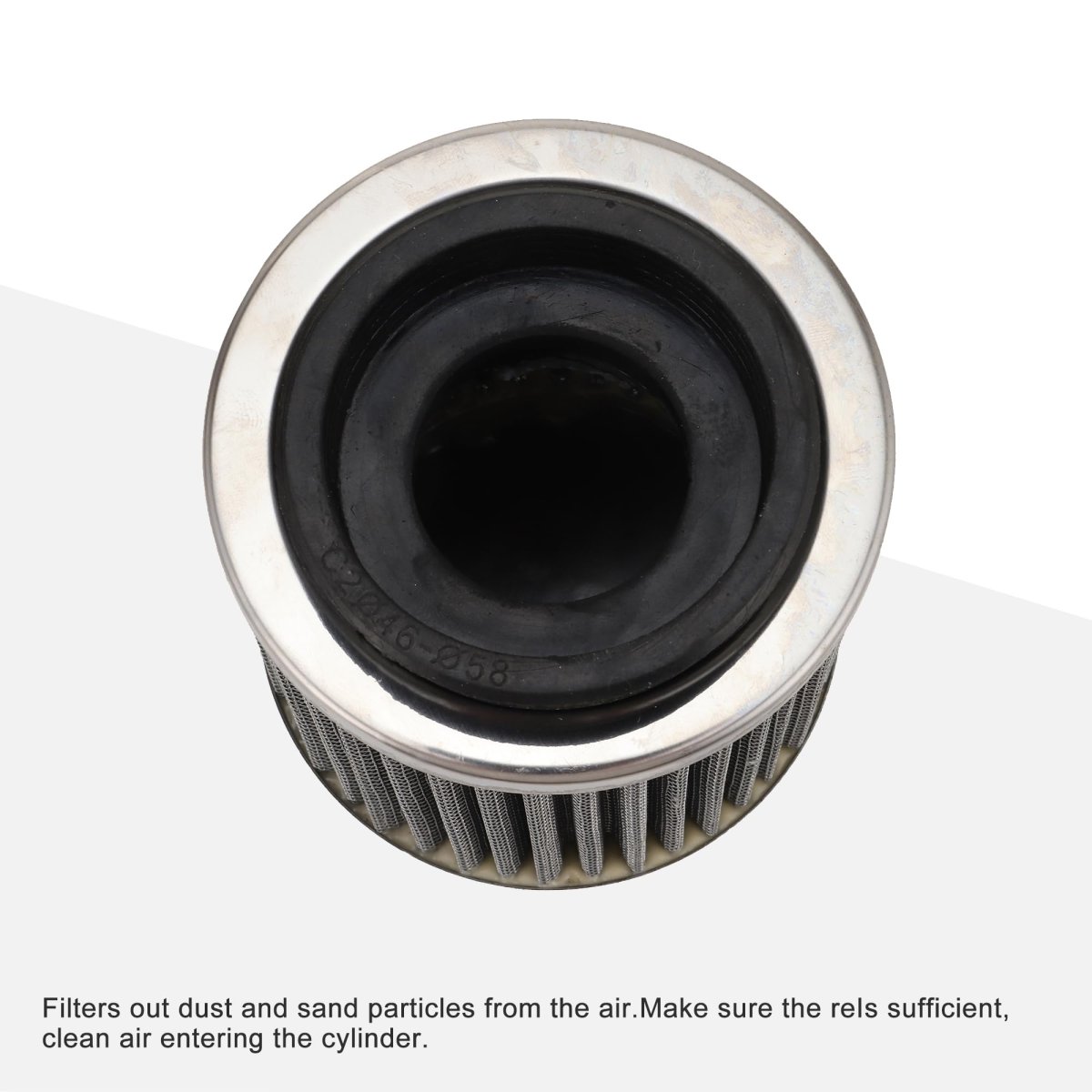 58mm Motorcycle Straight Tube Air Filter Replacement For Atv Scooter Dirt Pit Bike 2 28in Caliber 4 53in Height And 3 74in