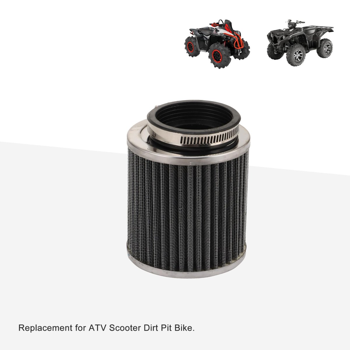 58mm Motorcycle Straight Tube Air Filter Replacement For Atv Scooter Dirt Pit Bike 2 28in Caliber 4 53in Height And 3 74in