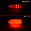 Astra Depot 6x Red 6 Oval Led Clear Lens Running Brake Stop Tail Light Grommet Plug Rv Truck Trailer