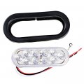 Astra Depot 6x Red 6 Oval Led Clear Lens Running Brake Stop Tail Light Grommet Plug Rv Truck Trailer