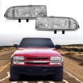 Headlights Assembly Fit Chevy Blazer Base Ls Lt Trailblazer Xtreme Zr2 S10 Zr5 Ss 1998-2005 Bumper Headlamps Clear Lens Chrome